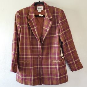 Rafael Womens Plaid Blazer